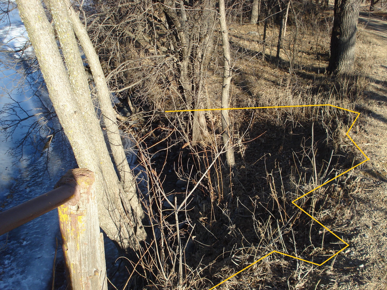 Image slide of Erosion damage along channel pre restoration