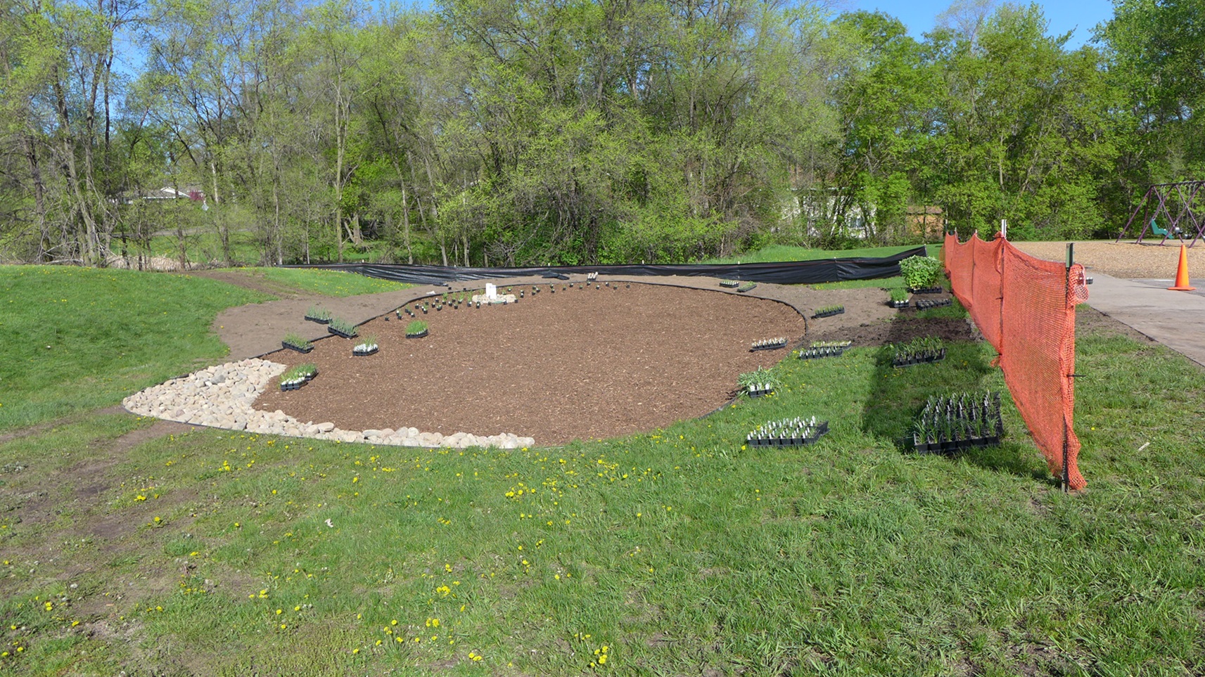Image slide of The garden plot before construction. 