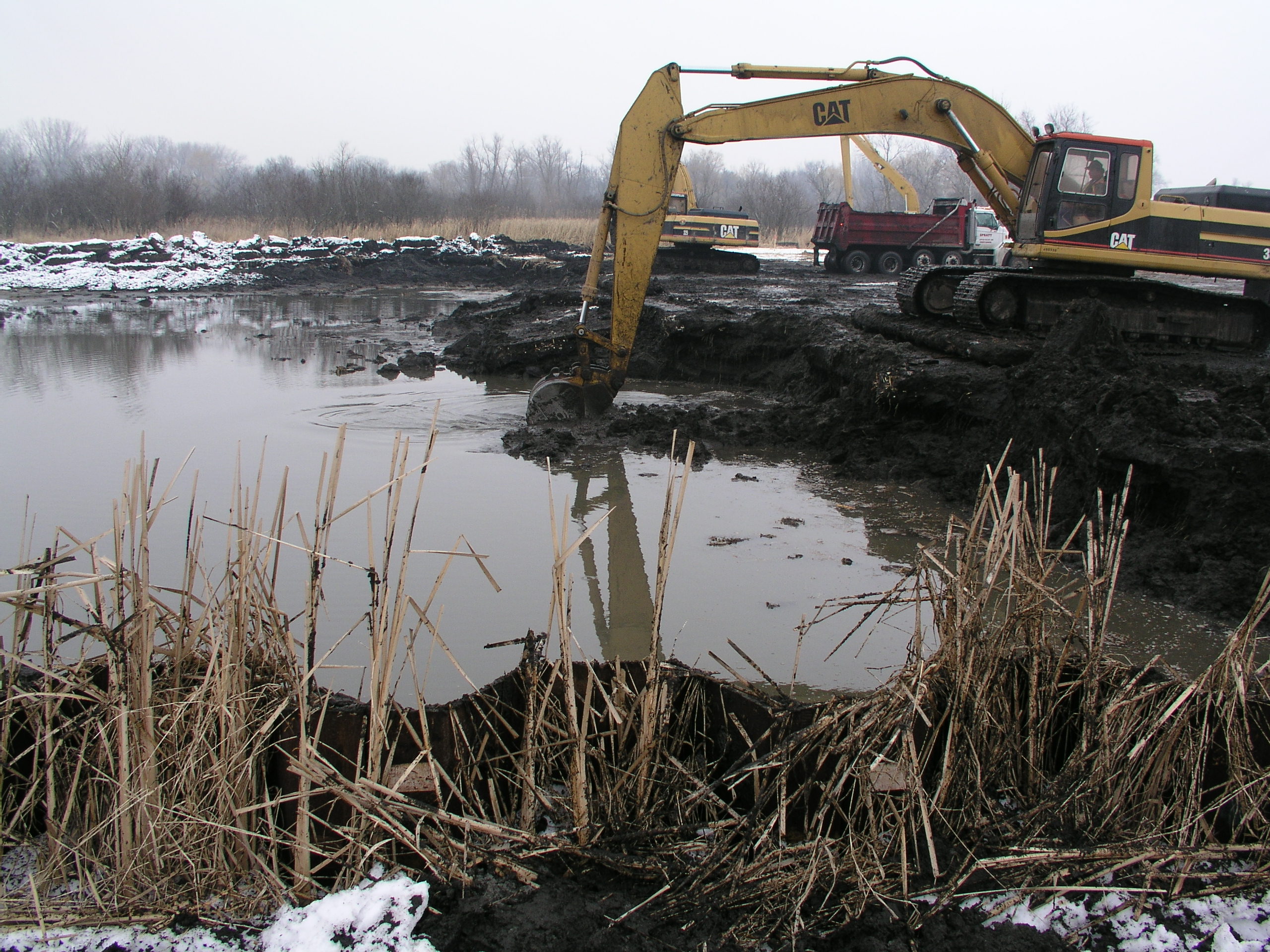 Image slide of Original Lambert Lake Pond construction: 2005
