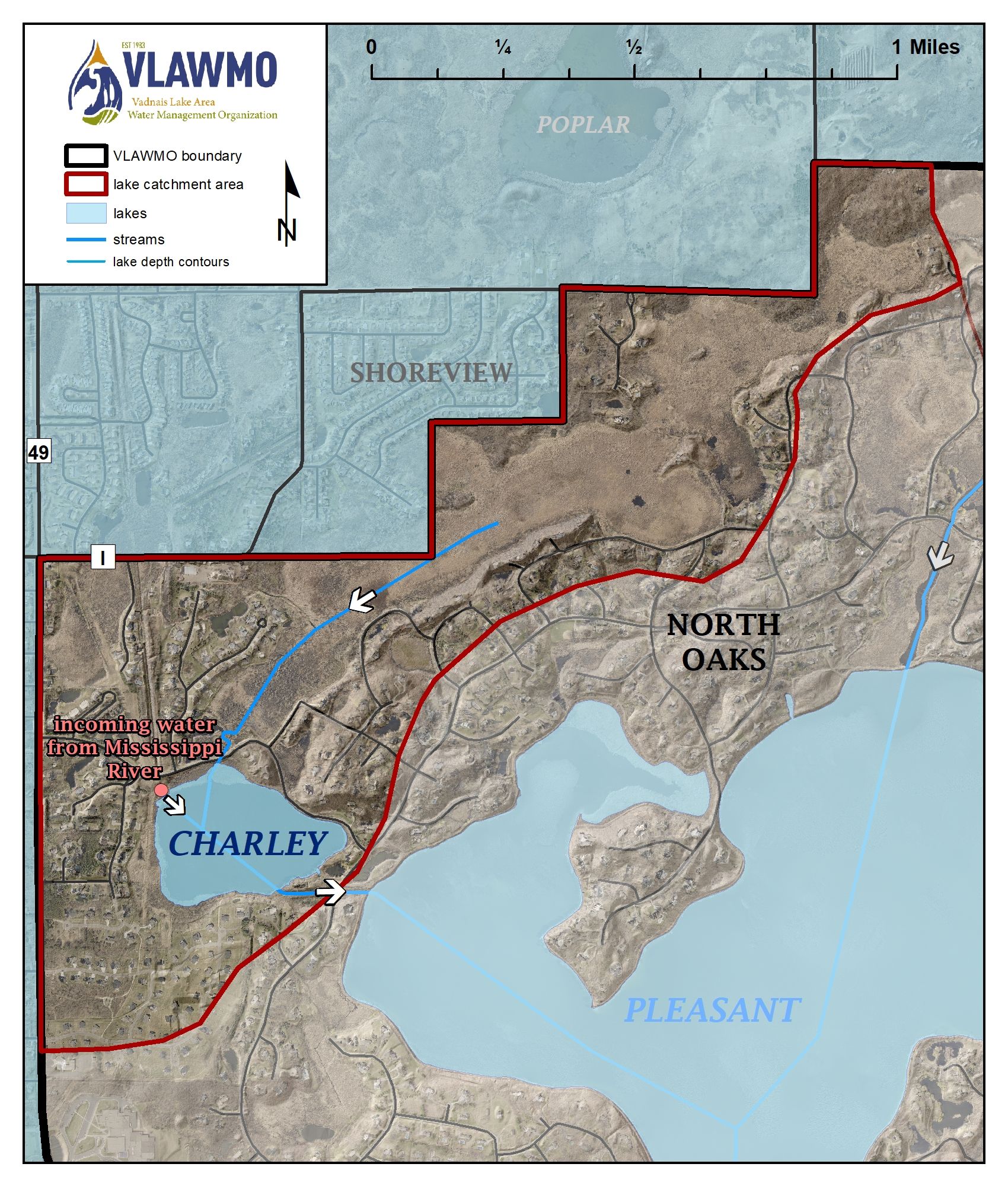 Charley Lake map image in North Oaks