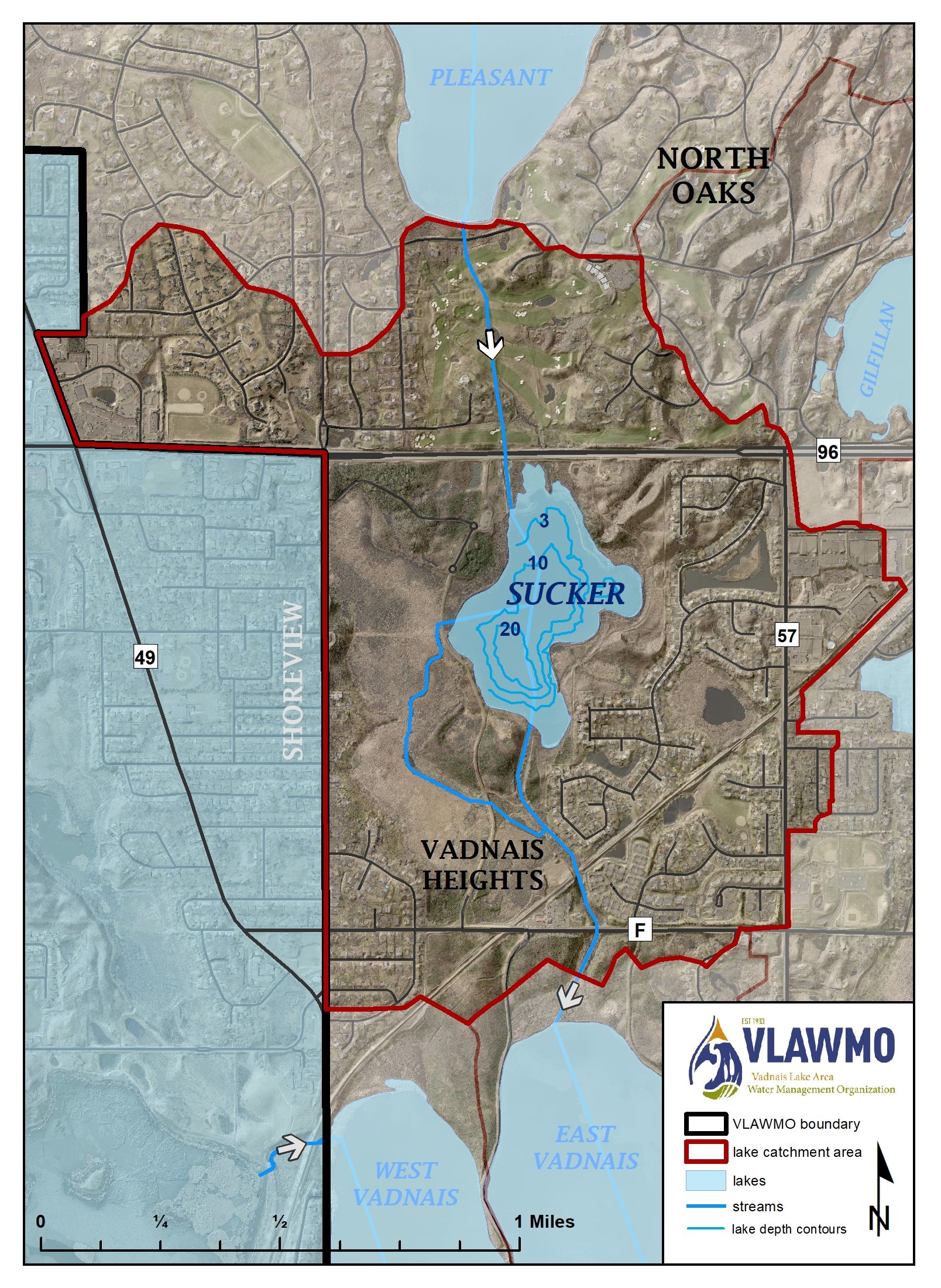 Sucker Lake map image in Vadnais Heights